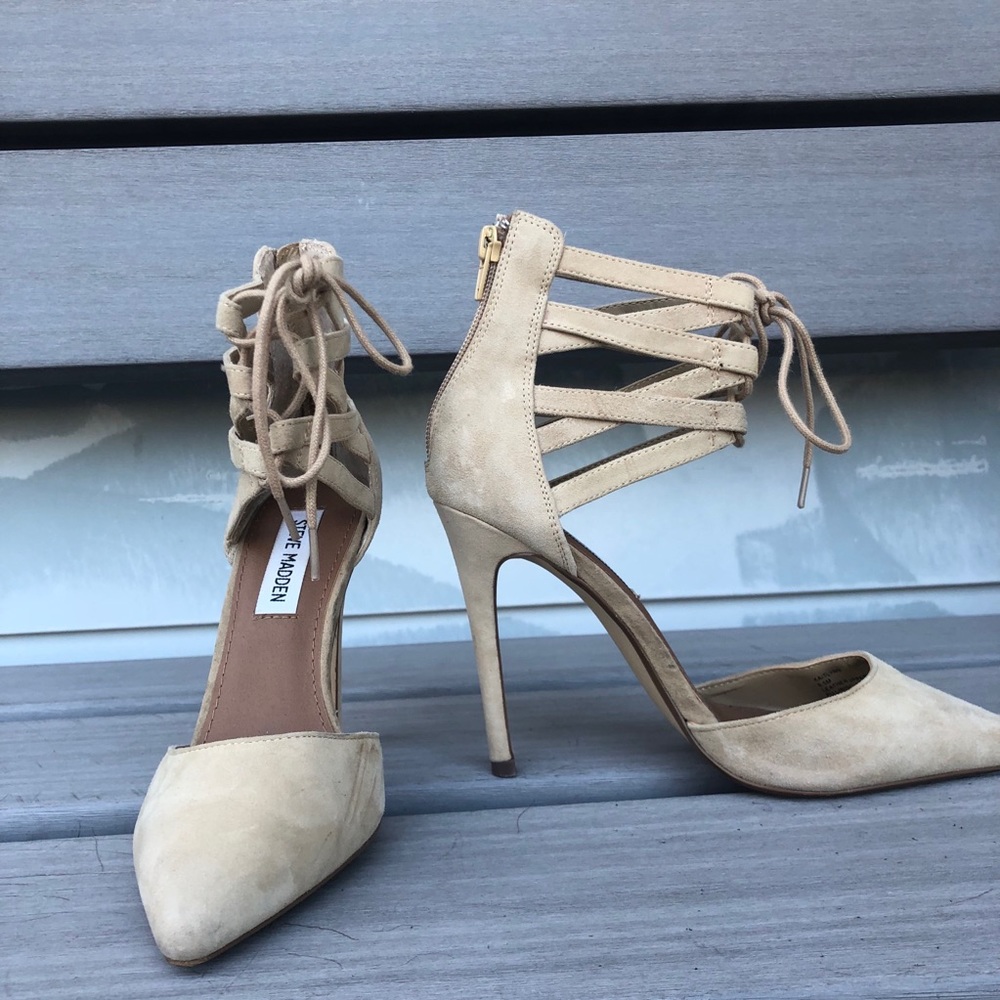 Steve Madden Suede Lace-up Stiletto